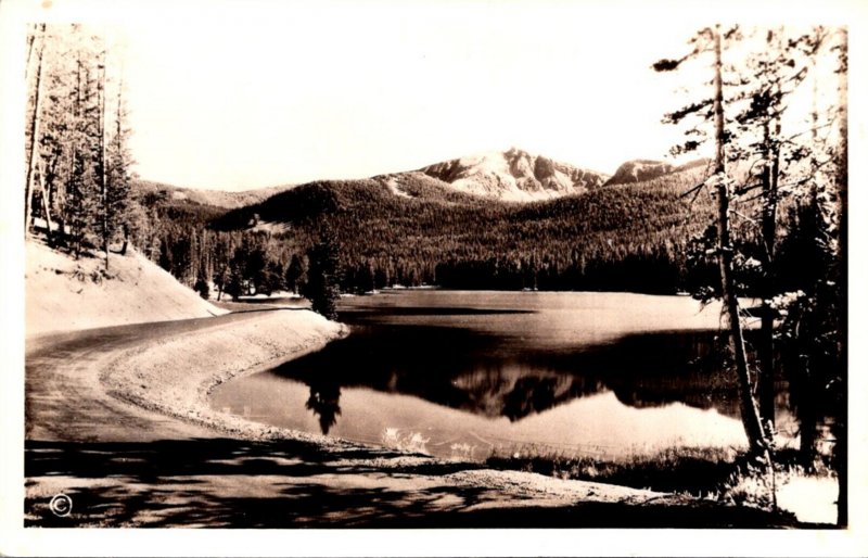 Yellowstone National Park Sylvan Lake and Top Notch Peak Real Photo