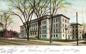 Vintage Postcard 1906 Central High School Building Springfield Massachusetts MA