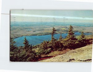 Postcard Eagle Lake from Cadillac Mountain Acadia National Park Maine USA
