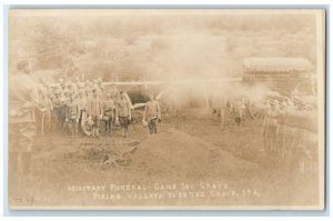 c1910's Military Funeral Volleys Camp McGrath Philippines RPPC Photo Postcard