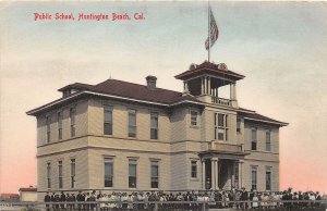 J31/ Huntington Beach California Postcard c1910 Public School Building 353