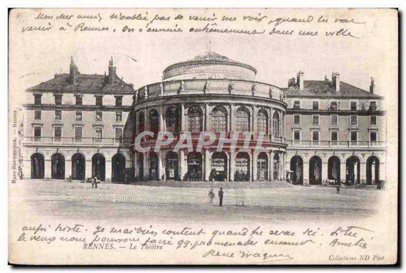 Old Postcard Rennes Theater