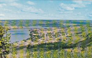 Canada Aerial View Peace River Town Alberta