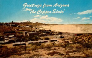 Greetings From Arizona The Copper State Showing Copper Mine and Smelter Near ...