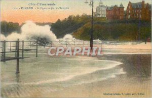 Old Postcard Cote d Emeraude Dinard La Digue one day Tempete