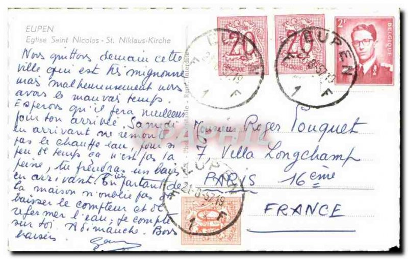 Old Postcard Eupen Eglise Saint Nicolas