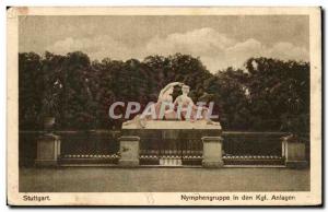 Postcard Old Nympengruppe Stuttgart in den Anlagen Kgl