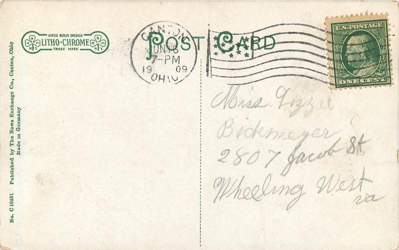 c1907 Chromograph Postcard; Aultman Hospital, Canton OH Stark County posted