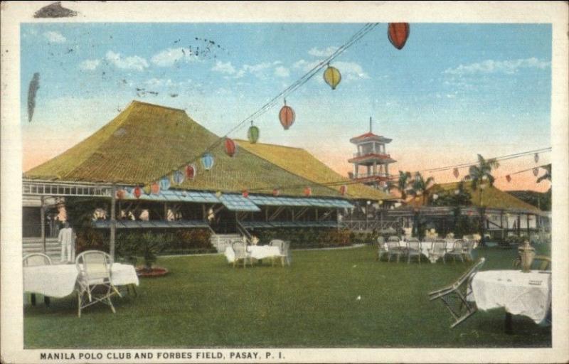 Pasay Philippines Polo Club Fornes Field c1920 Used Postcard jrf