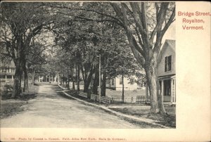 Royalton Vermont Bridge Street Tree Lined c1900-20s Vintage Postcard