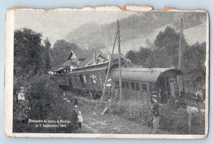 Nouvelle-Aquitaine France Postcard Train Wreck Encounter in Roches 1917