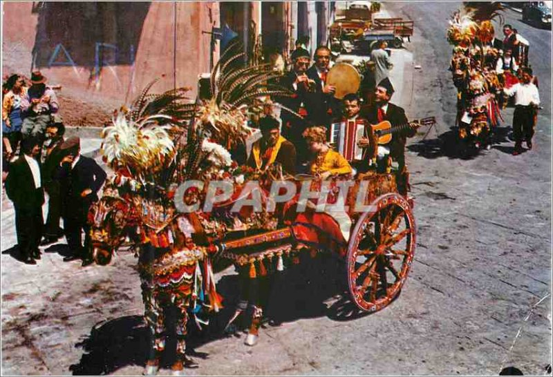 Postcard Modern Sicilian Cart