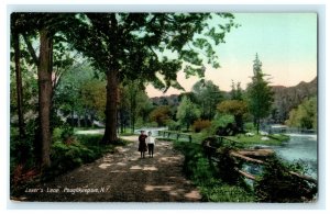 Lover's Lane Poughkeepsie New York 1910ca Vintage Antique Postcard 