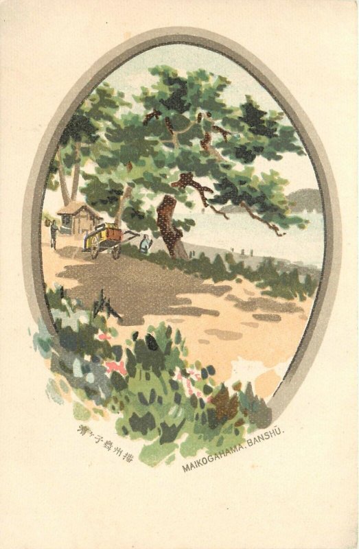 Postcard C-1905 Japanese Art Maikoghama Banshu undivided frame like TP24-3318