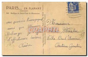 Old Postcard Paris while strolling Sacre Coeur Basilica in Montmartre