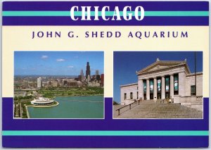 VINTAGE CONTINENTAL SIZE POSTCARD THE JOHN G. SHEDD AQUARIUM AT CHICAGO