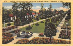 Chandler Arizona 1943 Linen Postcard Orange Vista San Marcos Hotel & Bungalows