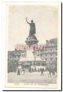 Paris (3rd) Old Postcard Place de la Republique
