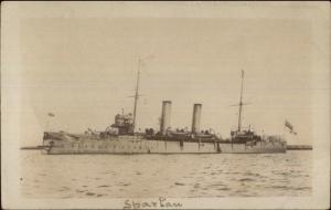 British Naval Battleship Spartan Ship c1910 Real Photo Postcard