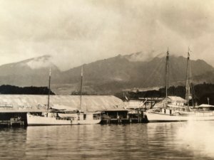 1920s RPPC Papeete Tahiti Street Scene Naval Ships Photos Lot of 2