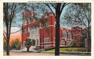 BATON ROUGE, LA Louisiana    METHODIST CHURCH    1942 Linen Postcard