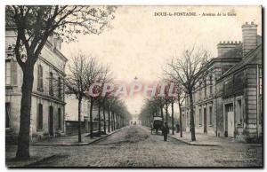 Doue la Fontaine Old Postcard Avenue Station