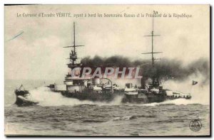 Old Postcard Boat War Breastplate of Truth squadron having on board the Russi...