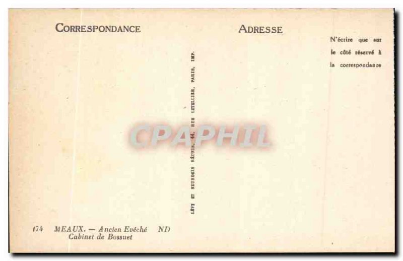 Old Postcard Meaux Former Cabinet Eveche Bossuet