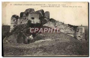 Old Postcard Chateau D & # 39Arques Battle Vue Generale The Ruins