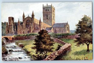 St. David's Cathedral Arthur Payne Signed Wales UK Oilette Tuck Art Postcard