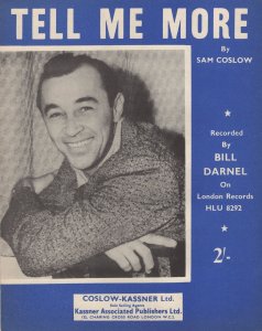 Tell Me More Bill Darnel London Records Sheet Music