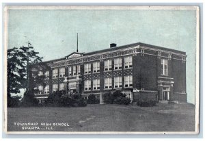 Sparta Illinois IL Postcard Township High School Exterior c1940 Vintage Antique