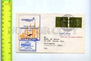 254862 GERMANY LUFTHANSA Frankfurt New York Boeing First flight 1960 postmark