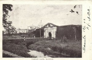 PC PHILIPPINES, MANILA, PARIAN GATE, Vintage Postcard (b39812)