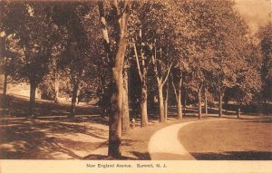 SUMMIT, New Jersey~NJ   NEW ENGLAND AVENUE  Union County  c1910's Sepia Postcard