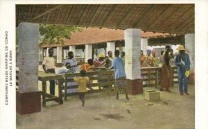 belgian congo, BOMA, Market Scene (1920s) Postcard (2)