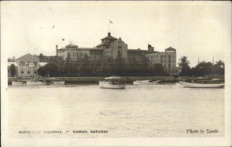 Nassau Bahamas Hotel New Colonial c1920s Real Photo Postcard