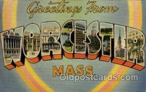 Worcester, Massachusetts Large Letter Town Unused 