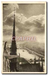 Old Postcard Paris Panoramic view taken from the top of the Towers of Notre Dame