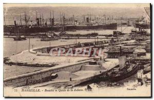 Postcard Old Marseille Basins and the Joliette Docks