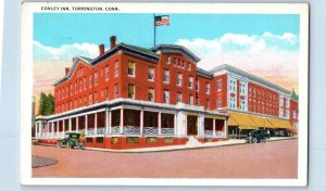 c1920 Conley Inn Hotel & Restaurant Classic Car Torrington Connecticut Postcard