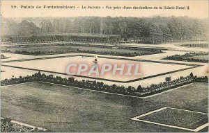 Postcard Old Palace of Fontainebleau Le Parterre View taken from one of the w...