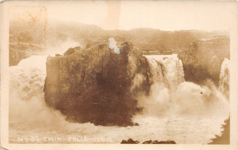 J67/ Twin Falls Idaho RPPC Postcard c1910 Waterfall River 52
