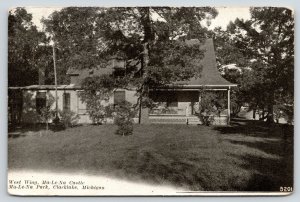 Clarklake Michigan~Ma-Le-Na Park~Castle West Wing~Lattice Porch~Near Us~1907 PC