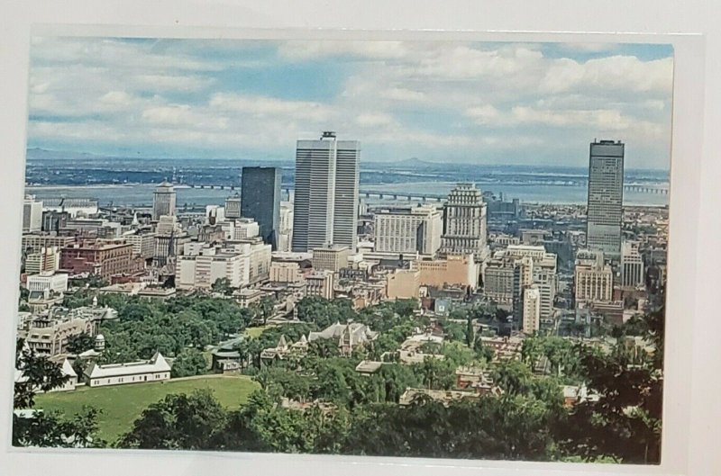 Vintage Postcard:View from Mount Royal Lookout - Montreal, CANADA. Aerialskyline