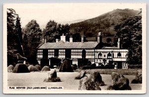 Llangollen Wales Plas Newydd Old Ladiea Home RPPC  Postcard F23