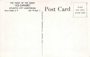 Ice Capades: Musical Revue on Ice, Atlantic City, N.J., Early Postcard, Unused 