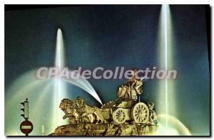 Postcard Modern Madrid Aspecto Nocturno de la Fuente de Cibeles Cybele Fountain