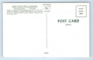 WHEELING, West Virginia WV ~ Roadside ACKER'S MID CITY MOTEL c1960s  Postcard