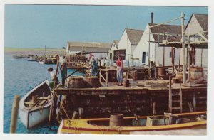 P2478, 1960 postcard PEI prince edward island rustico fishing boats dock harbor